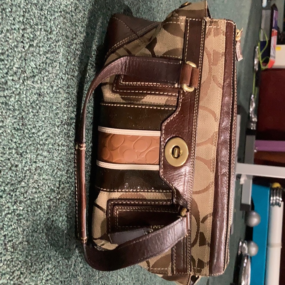 Coach Signature #11620 Canvas W/brown Leather Trim